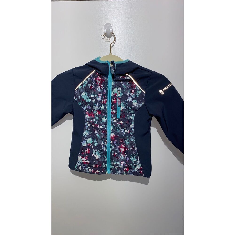 Free Country Toddlers Multicolor Floral Zip-Up Faux Fur Lining‎ Hoodie Size 4